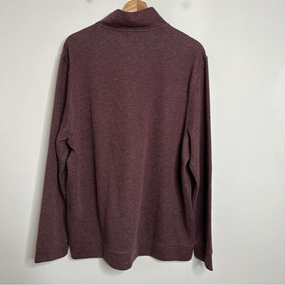 Tasso Elba Mens Size XL NEW Red Velvet 1/4 Zip Pullover Longsleeve Top Shirt - Picture 2 of 10